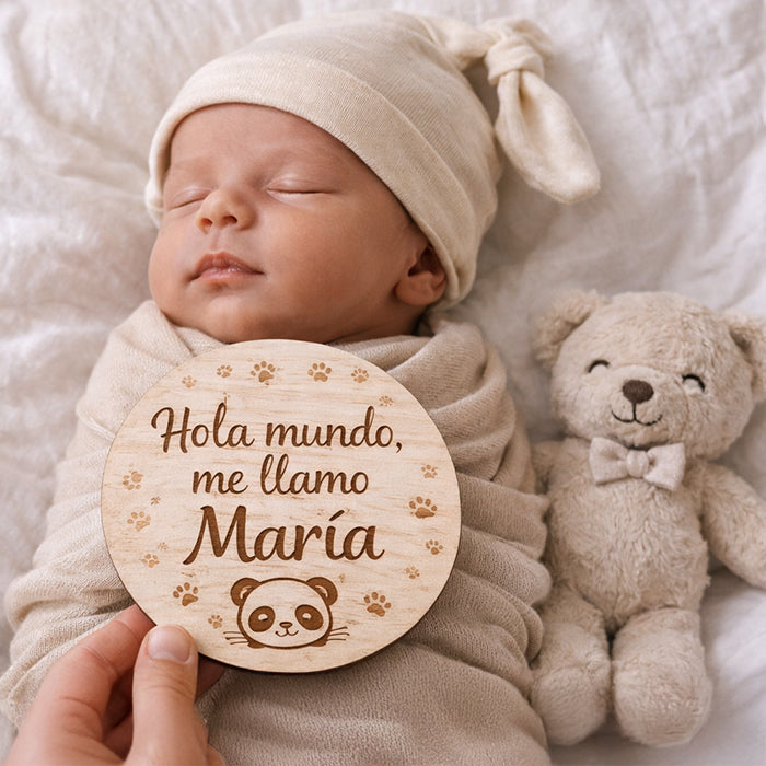Discos cumple mes de madera para bebé con animales
