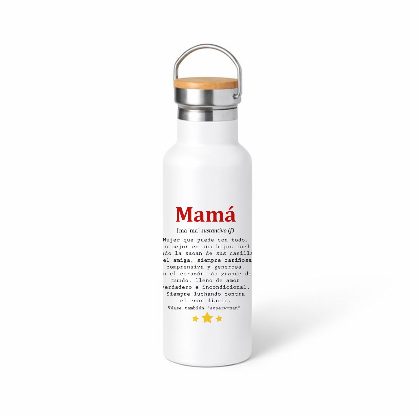 Bidón térmico 500 ml “Mamá” estilo diccionario – Regalo original y divertido