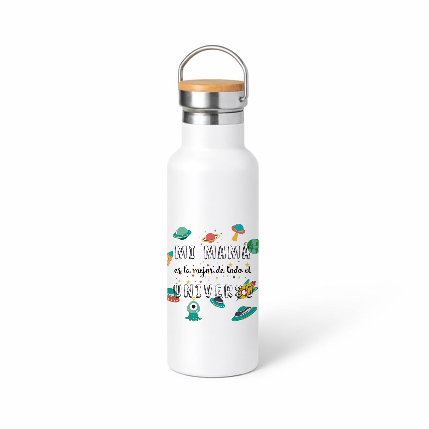 Botella térmica 500 ml para mamá “La mejor del universo” – Diseño espacio