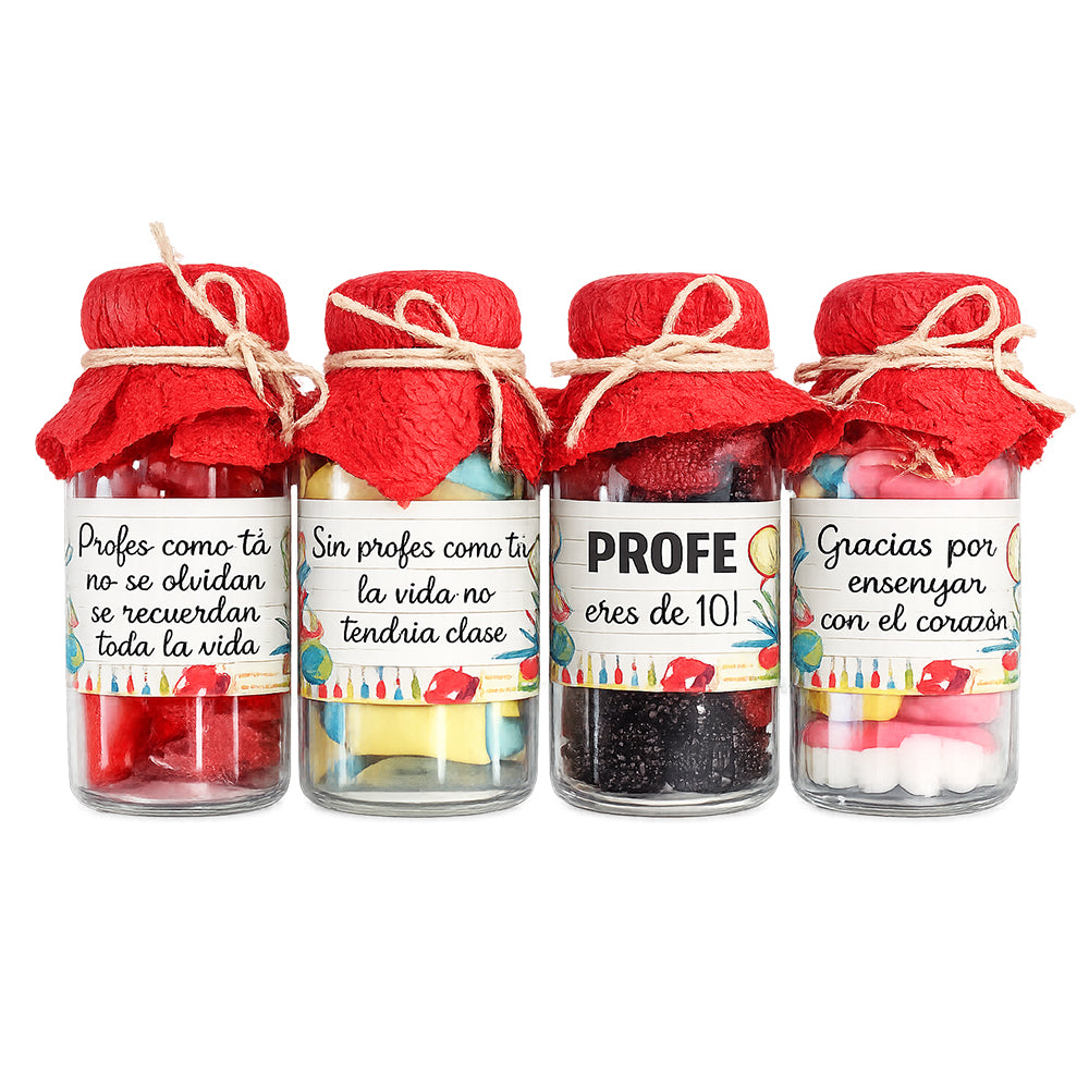 Botes de chuches para profe con diseño especial
