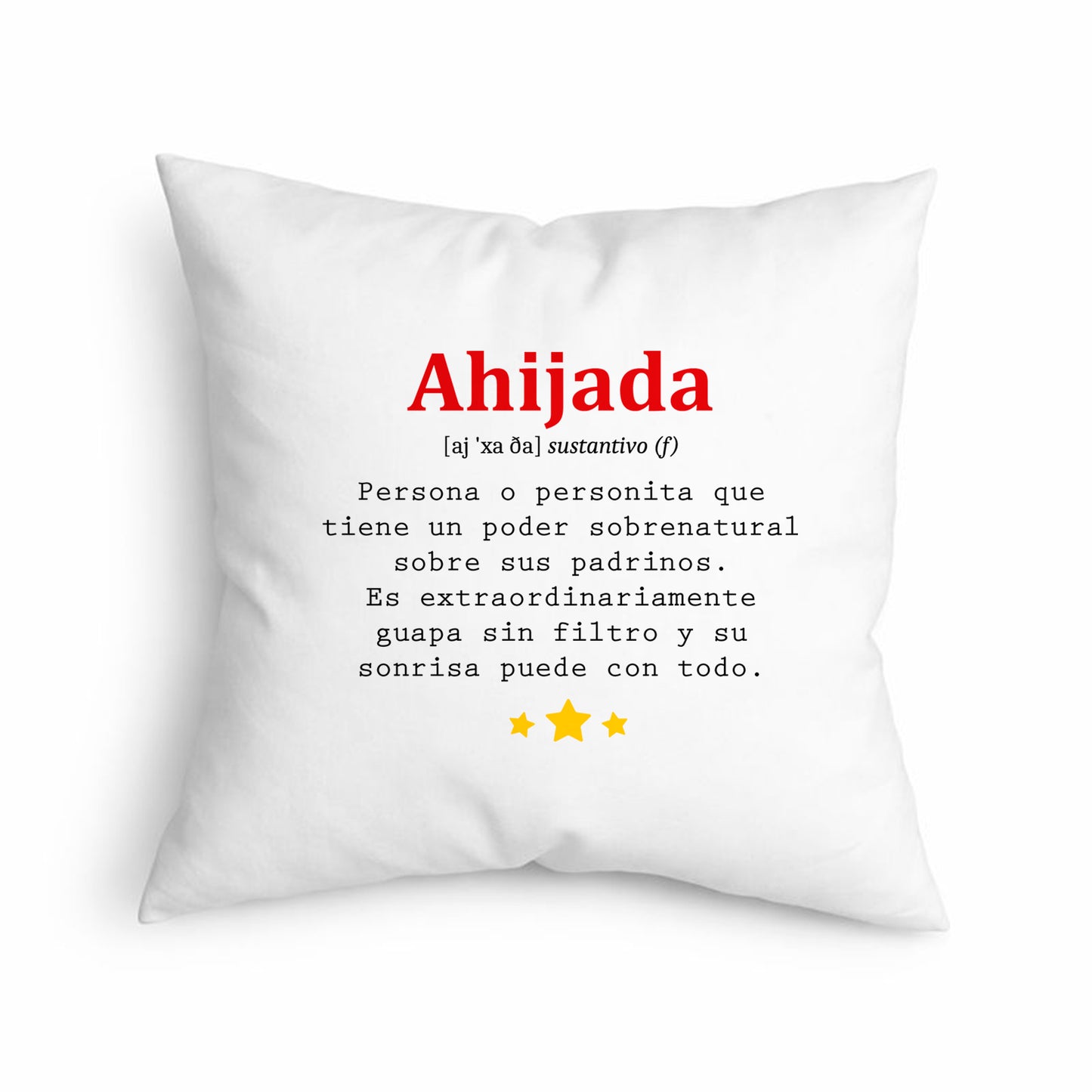 Cojín Regalo Original para Ahijada con Frase Única “Definición de Ahijada”