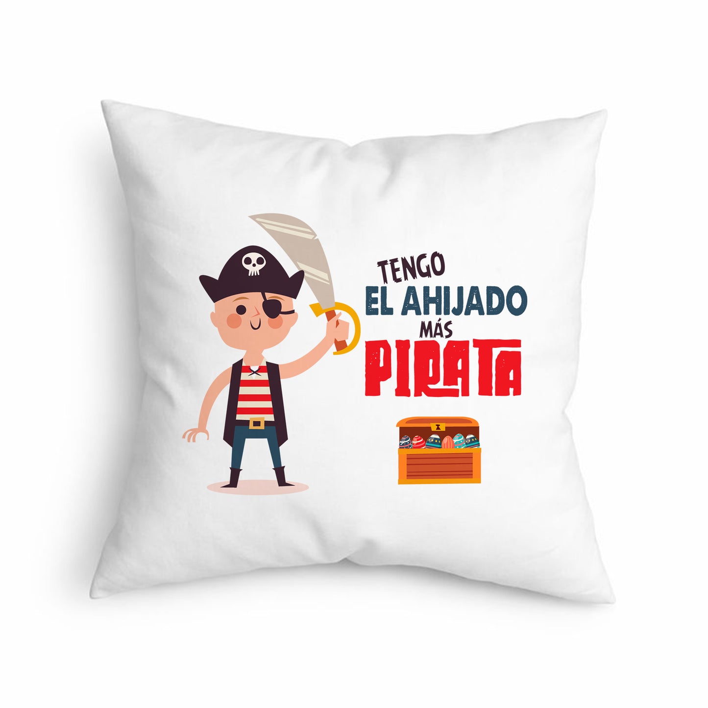 Cojín Regalo Original para Ahijado con Frase Única “El Ahijado Más Pirata”