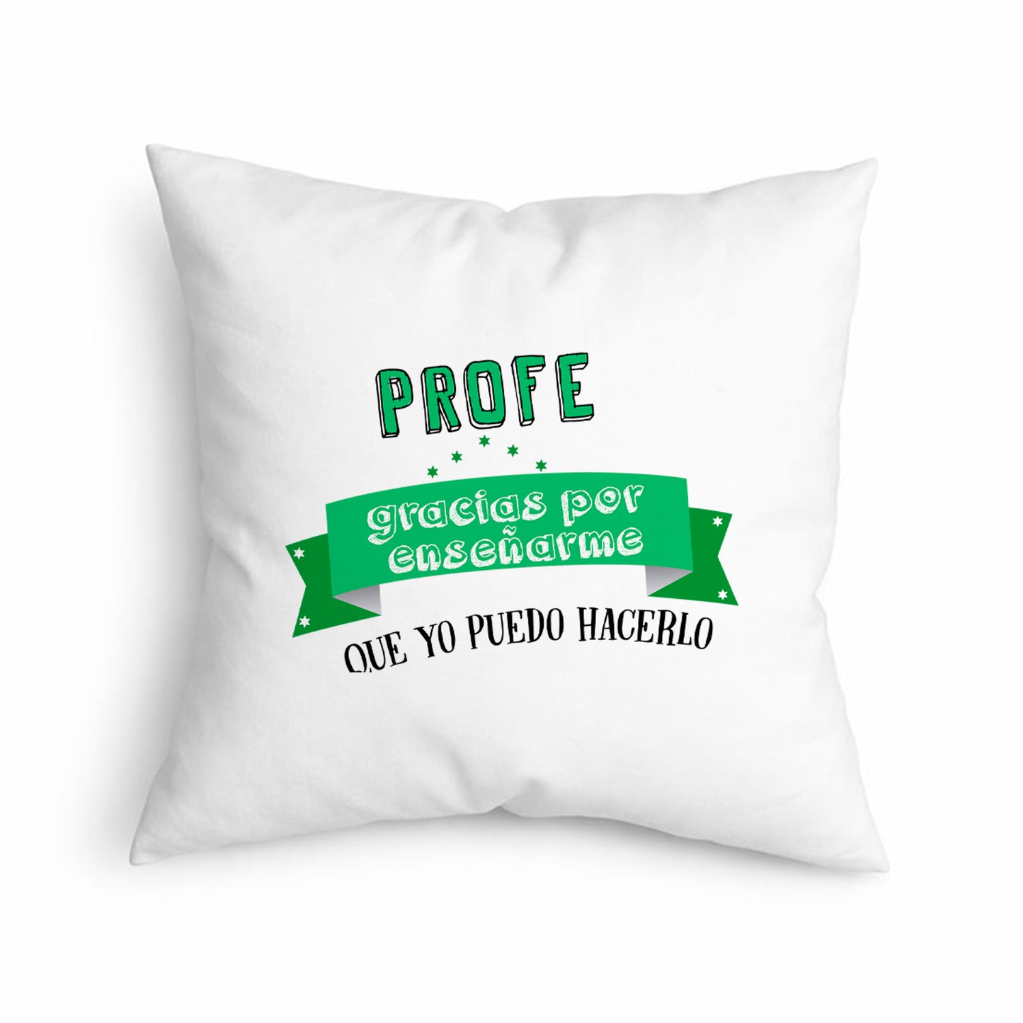 Cojín Verde para Profe – Gracias por Enseñarme que Yo Puedo Hacerlo