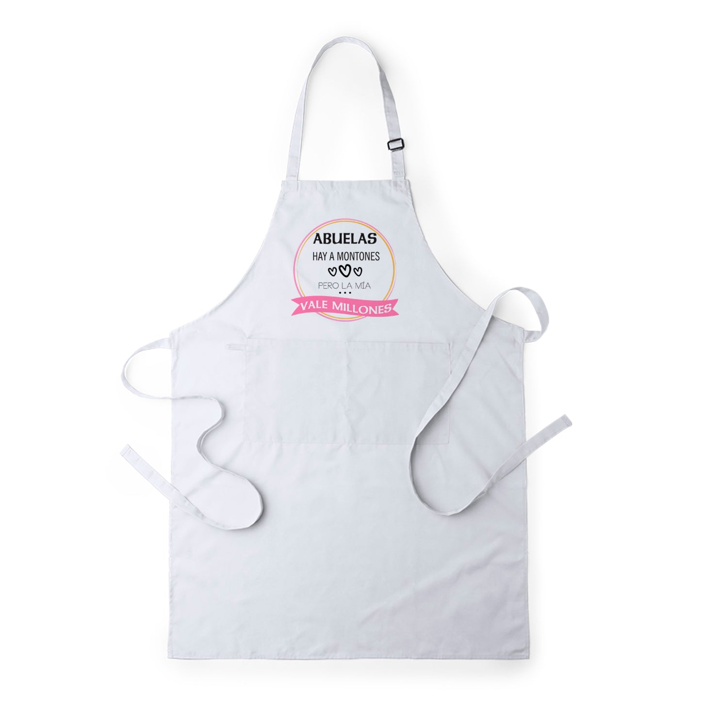 Delantal para abuela con frase Hay muchas abuelas pero la mía vale millones
