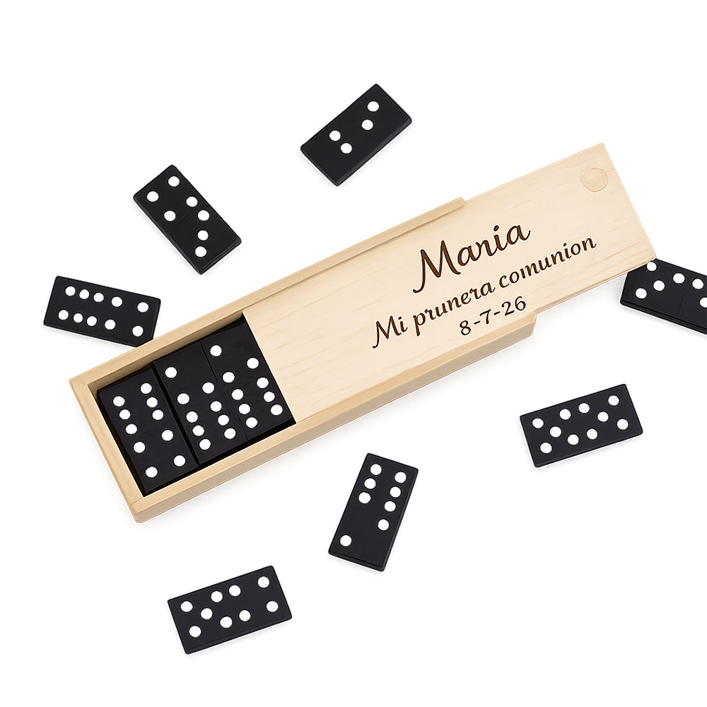 Dominó personalizado comunión en caja de madera con nombre