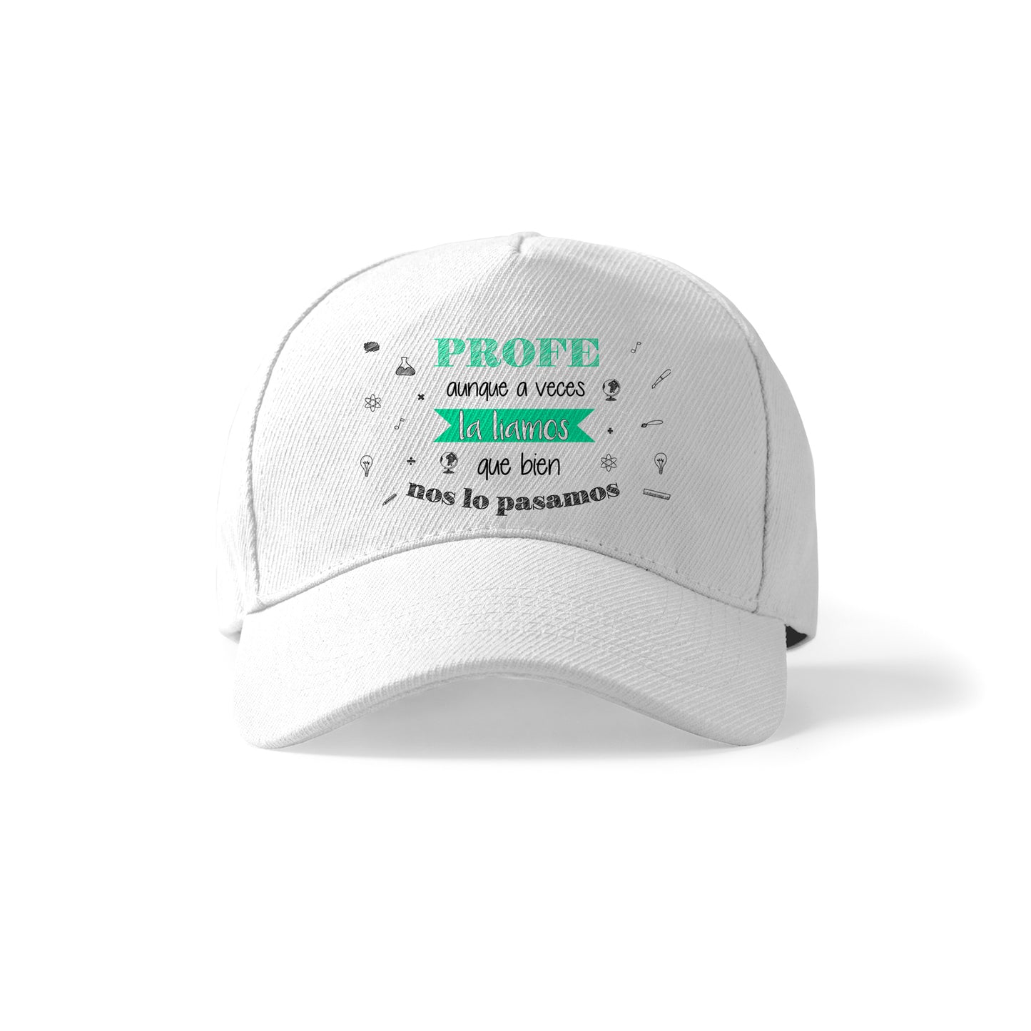 Gorra para profesora con frase divertida “Qué bien nos lo pasamos”