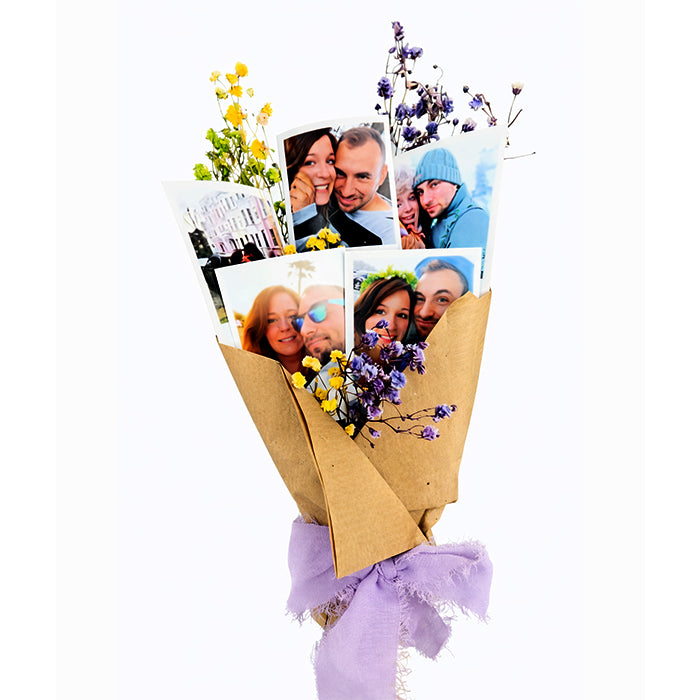 Ramo personalizado con fotos y flores preservadas