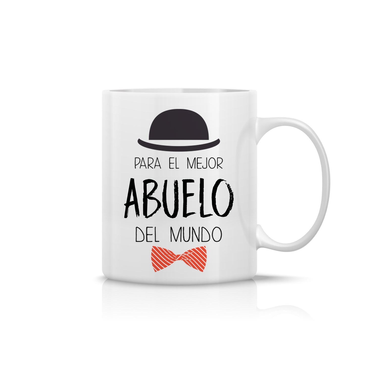 Taza “Para el mejor abuelo del mundo” con sombrero y pajarita
