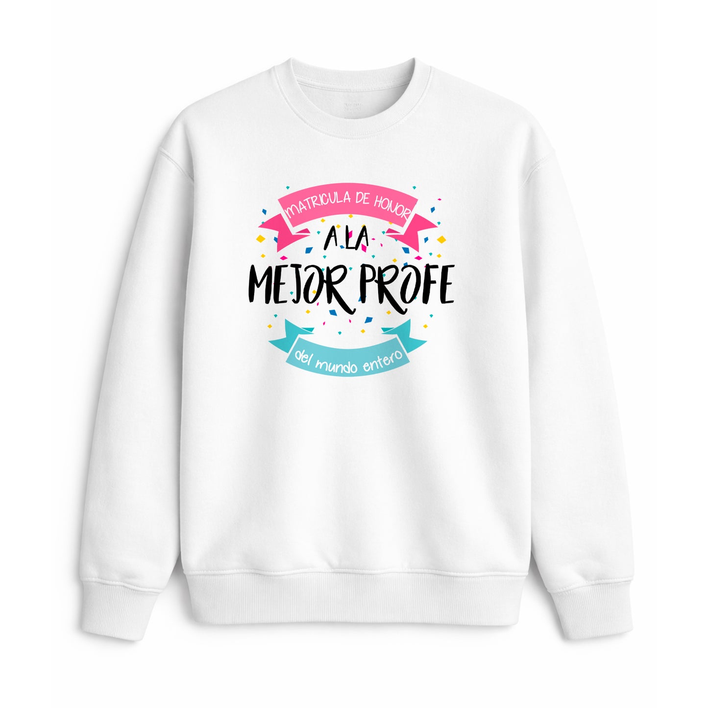 Sudadera mejor profe del mundo matrícula de honor rosa regalo