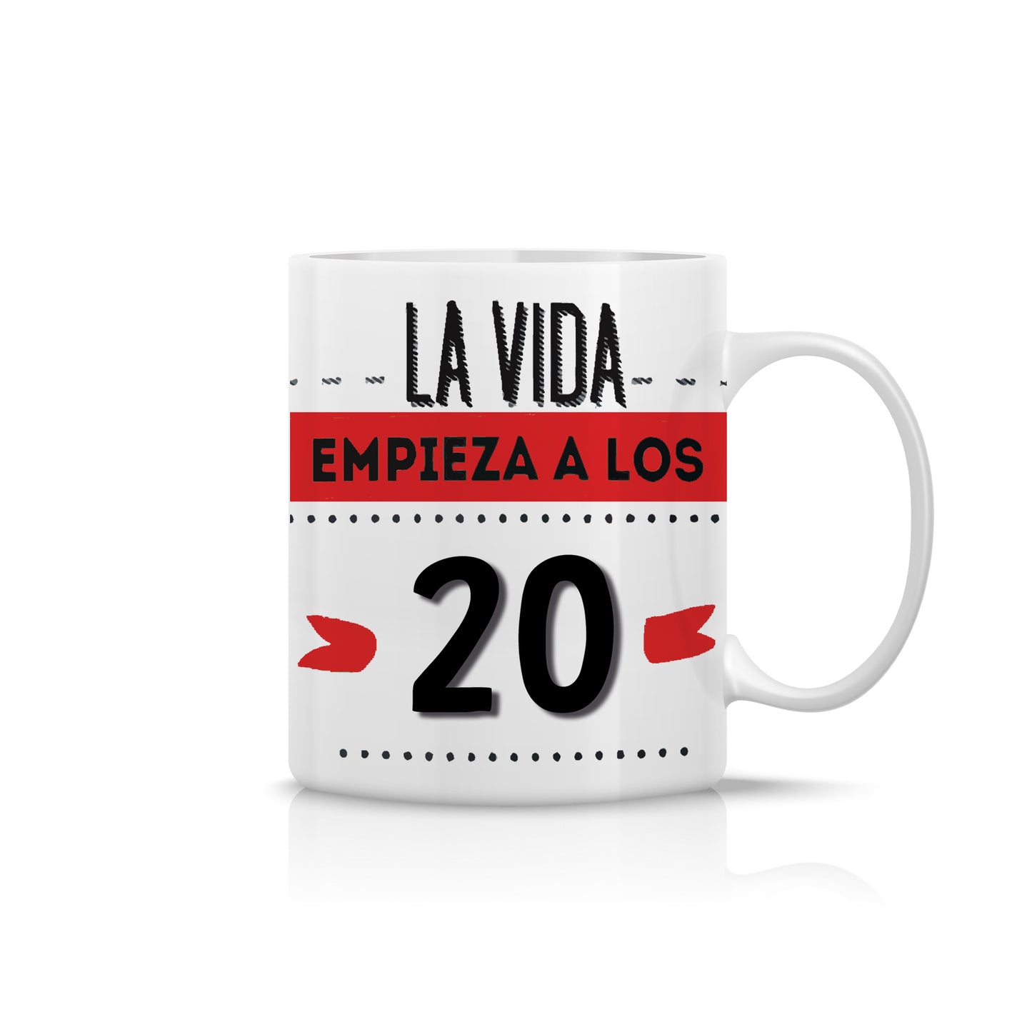 Taza de 20 cumpleaños “La vida empieza a los 20”