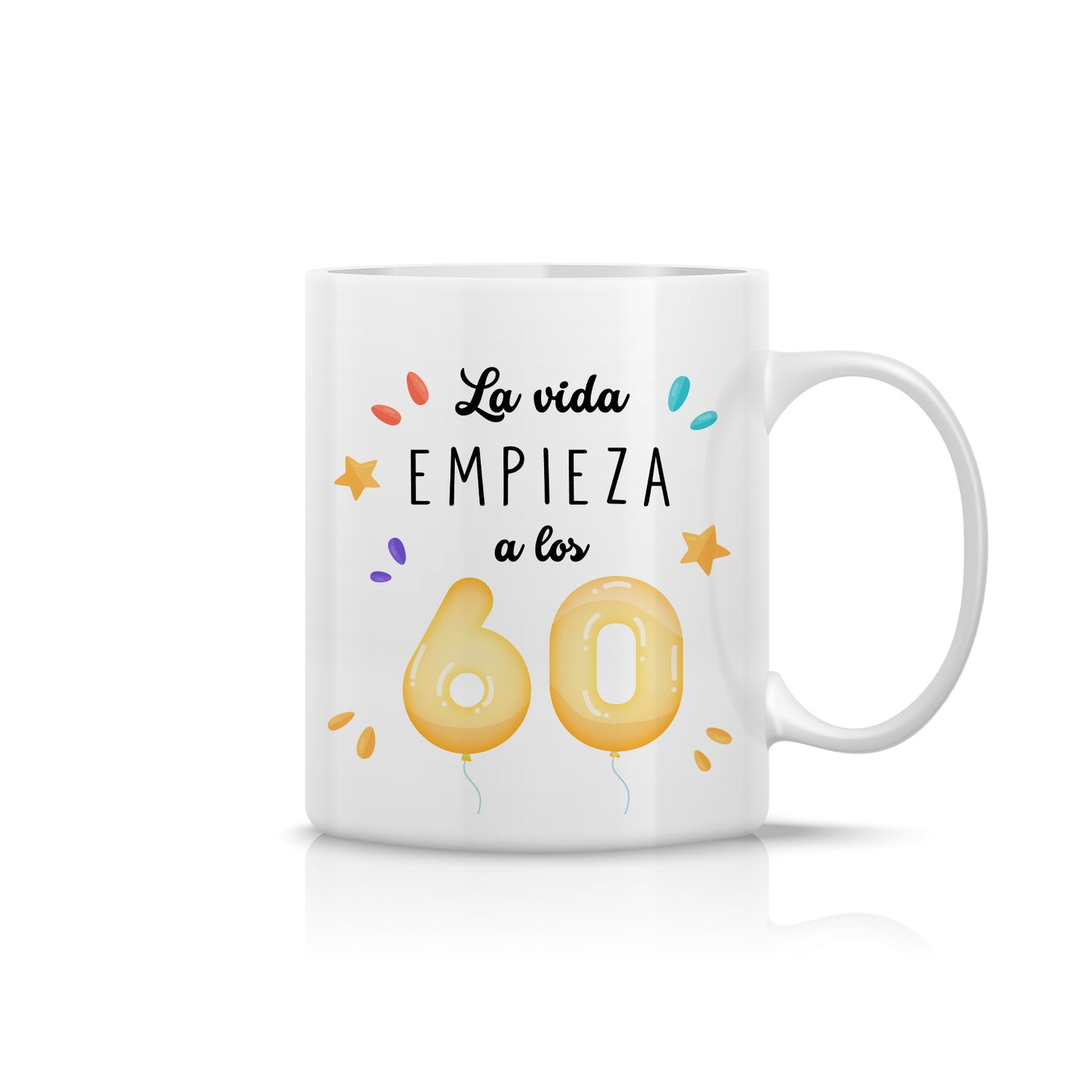 Taza de 60 cumpleaños “La vida empieza a los 60”