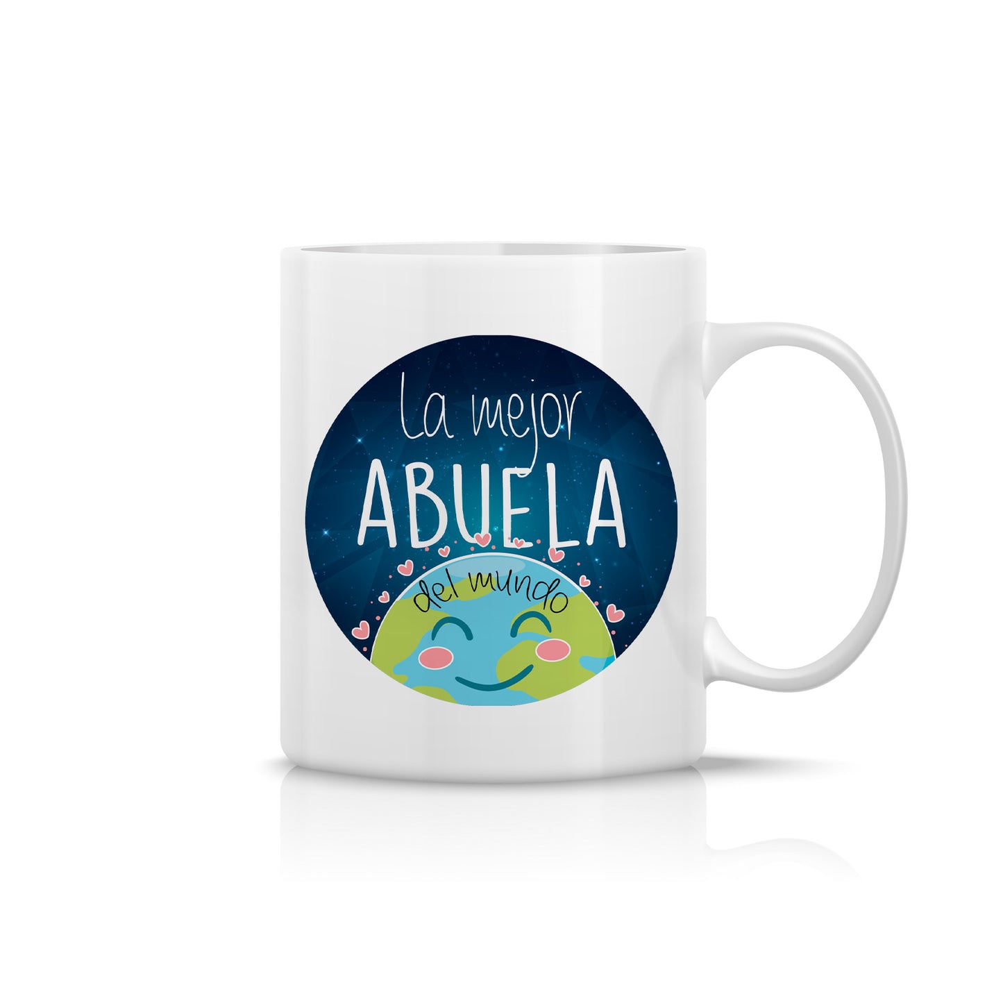 Taza “La mejor abuela del mundo” con diseño de planeta – Taza de regalo para abuela