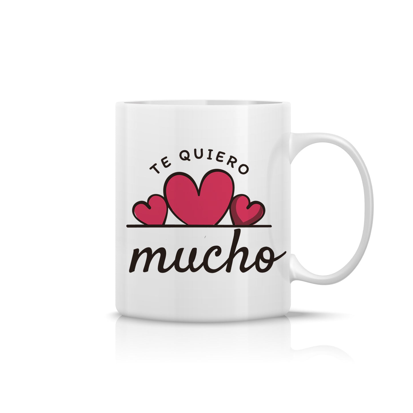 Taza “Te quiero mucho” con corazones – Regalo romántico