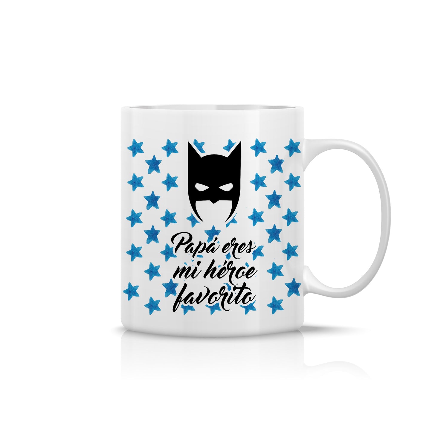 Taza “Papá, eres mi Héroe Favorito” – Diseño Superhéroe con Estrellas