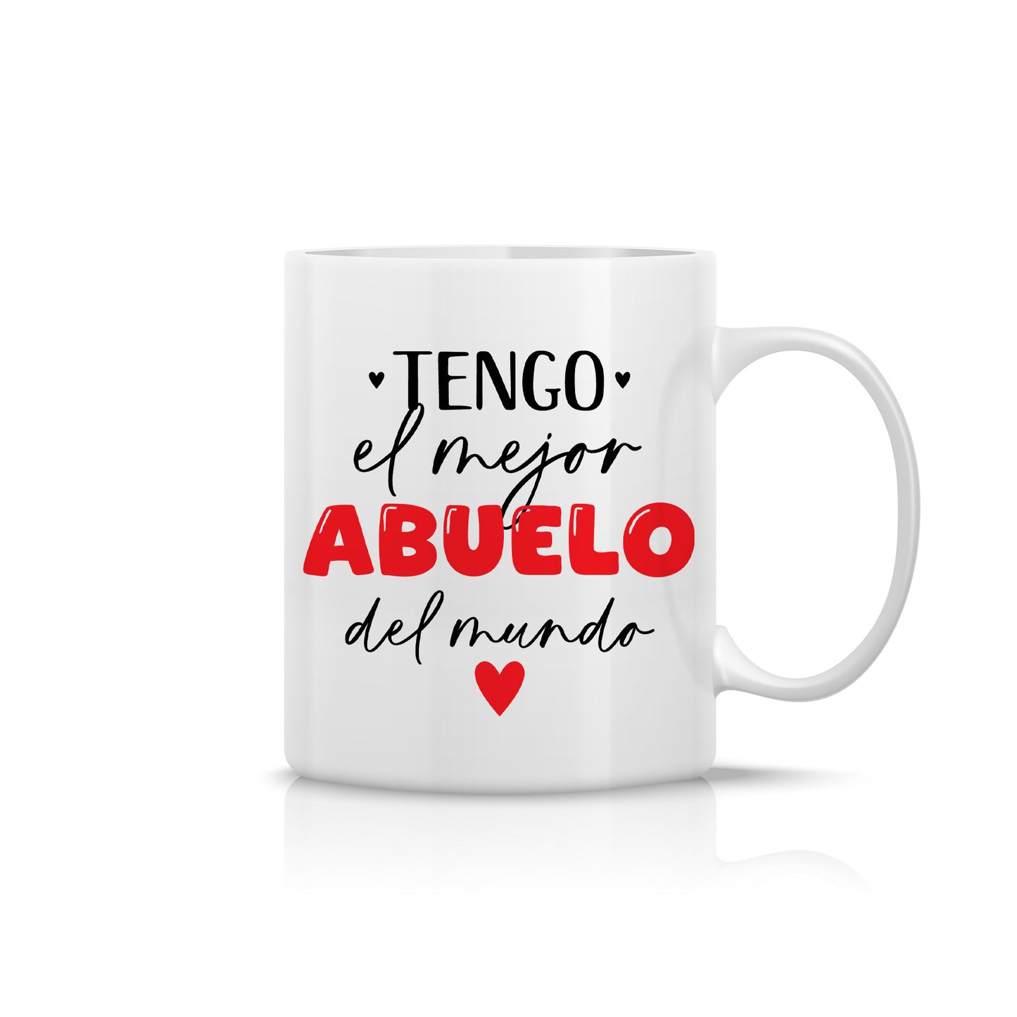 Taza “Tengo el Mejor Abuelo del Mundo” – Diseño Tipográfico con Corazón