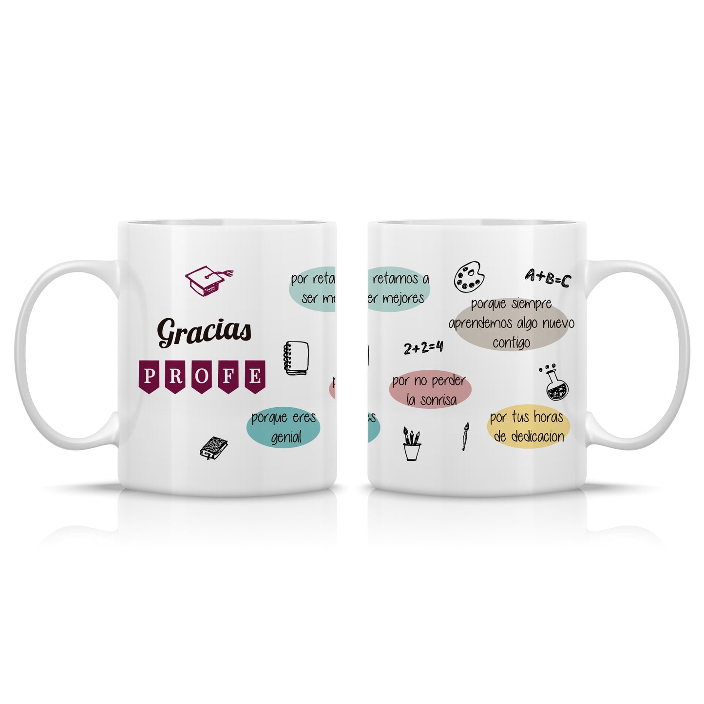 Taza “Gracias Profe” con mensajes de agradecimiento – Regalo fin de curso