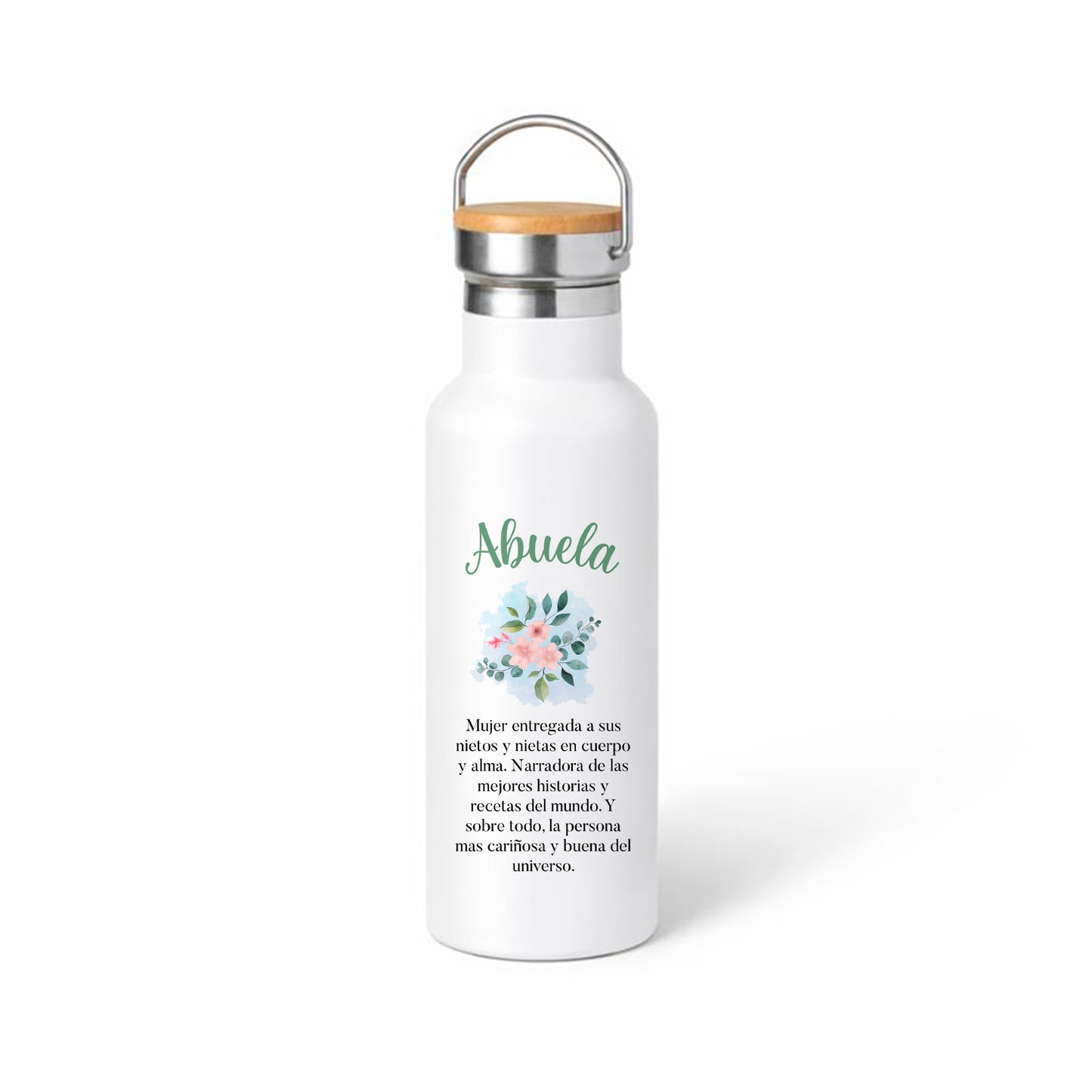 Termo “Abuela” con definición bonita – diseño floral y mensaje emotivo