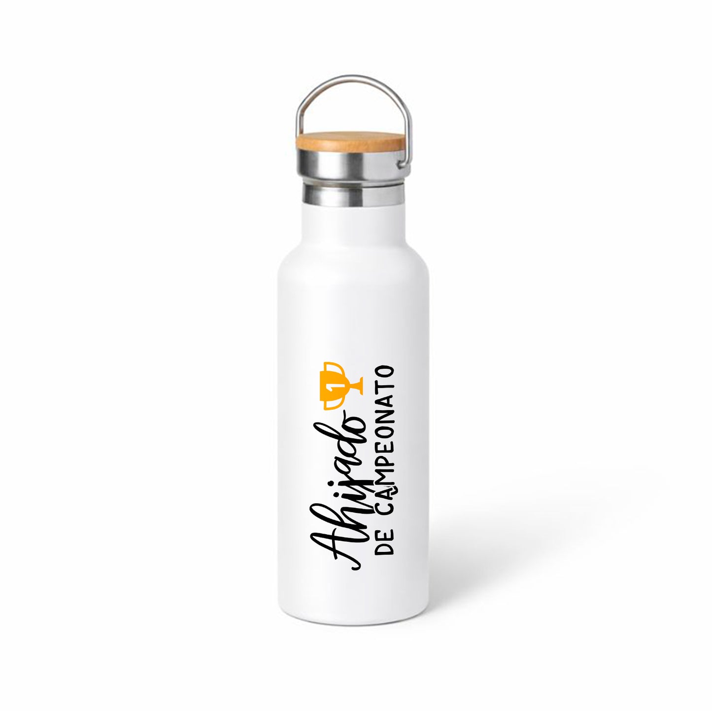 Termo “Ahijado de campeonato” – diseño vertical con trofeo (original)