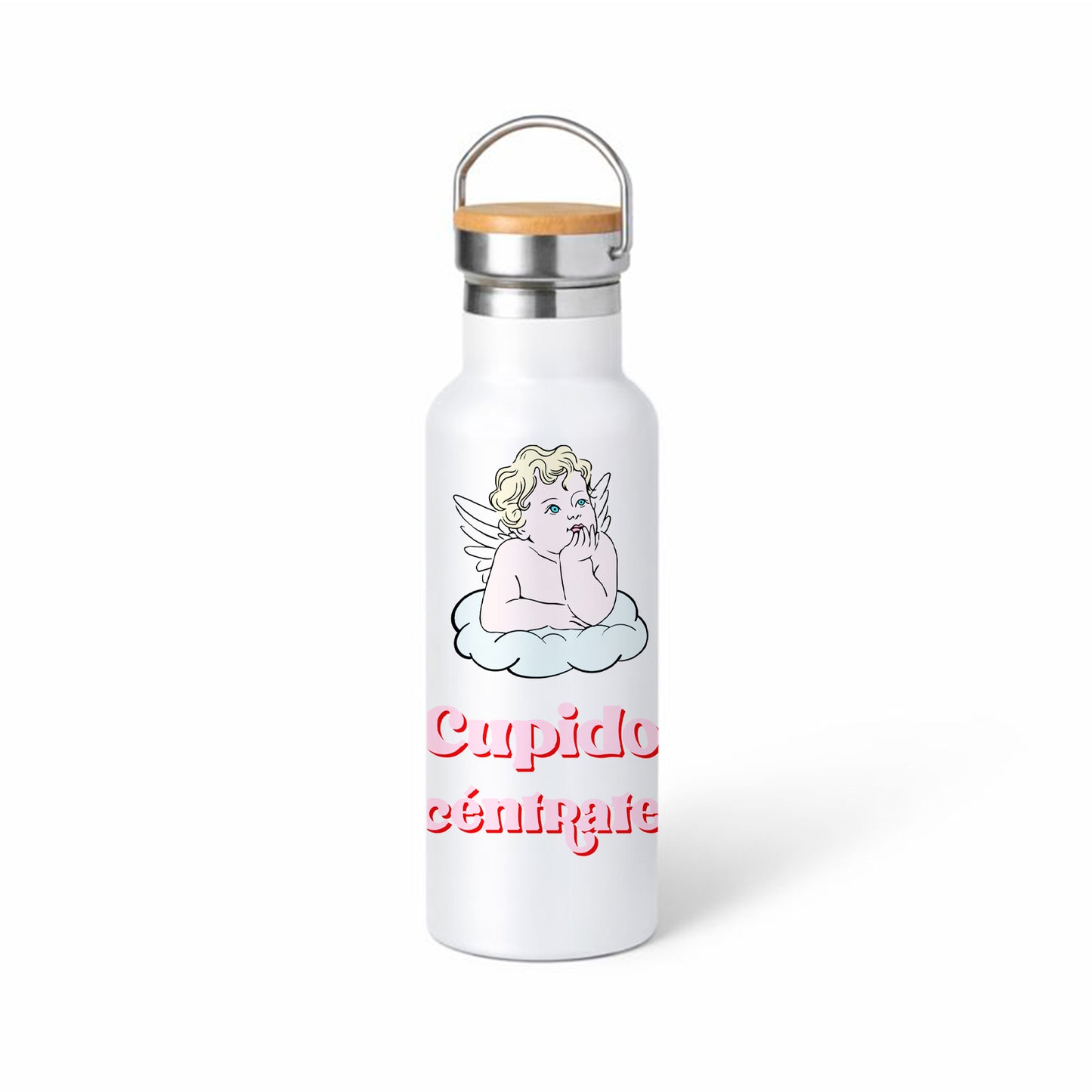 Termo “Cupido céntrate” – diseño divertido con ángel (amor y humor)