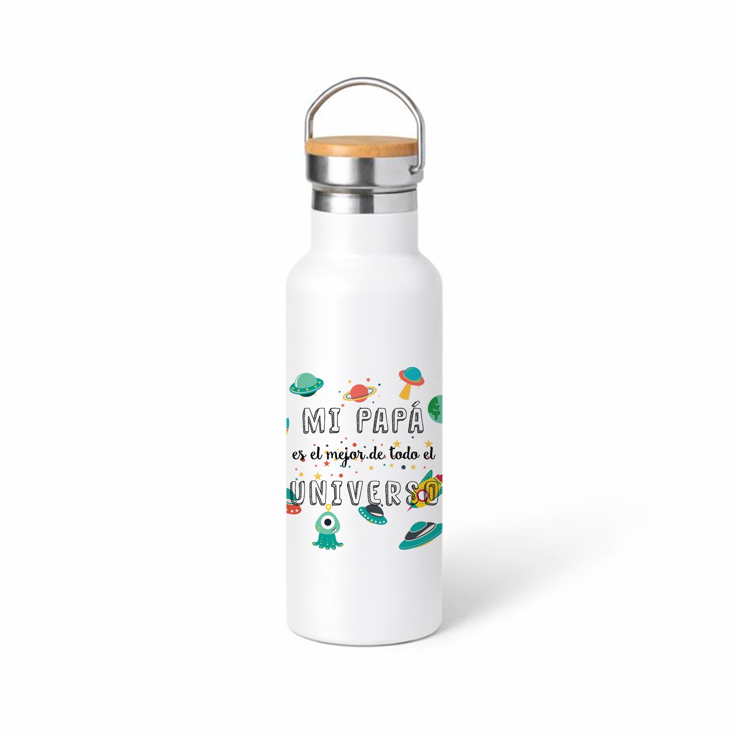 Termo para papá “El mejor de todo el universo” – Diseño espacial divertido