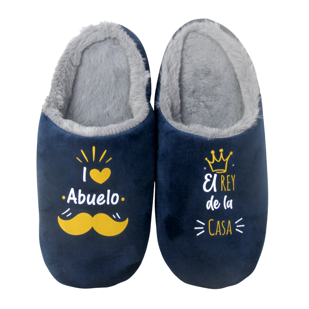 Zapatillas de casa para abuelo con diseño divertido