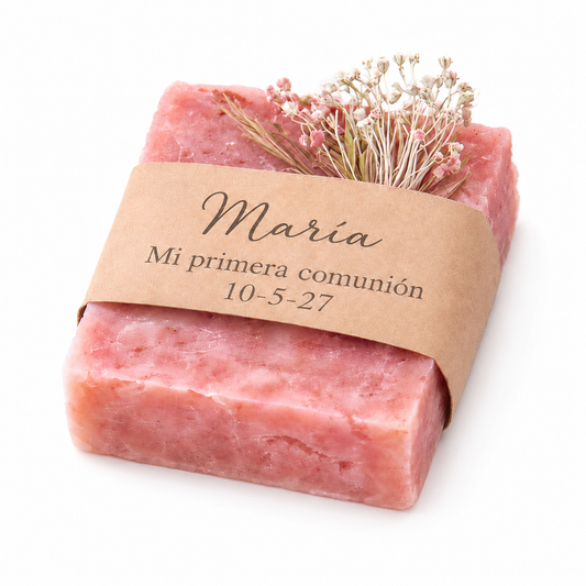 Jabón personalizado para comunión con nombre | Detalle original para invitados
