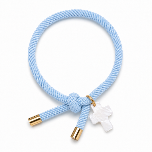 Pulsera de comunión con cruz de nácar niño