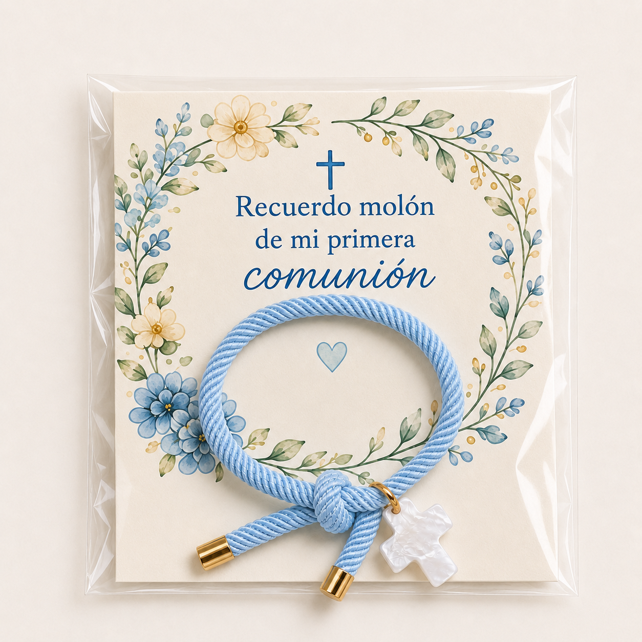 Pulsera de comunión con cruz de nácar niño