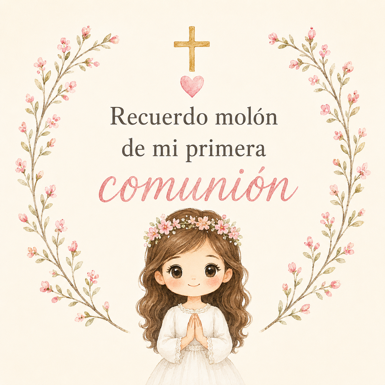 Pulsera de comunión con cruz de nácar niña