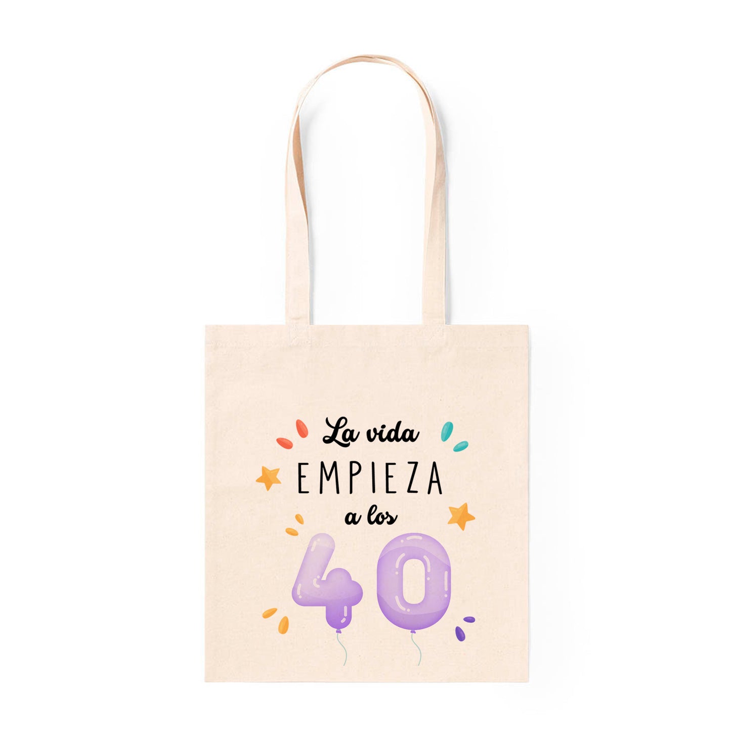 Bolsa tote de cumpleaños con diseño festivo
