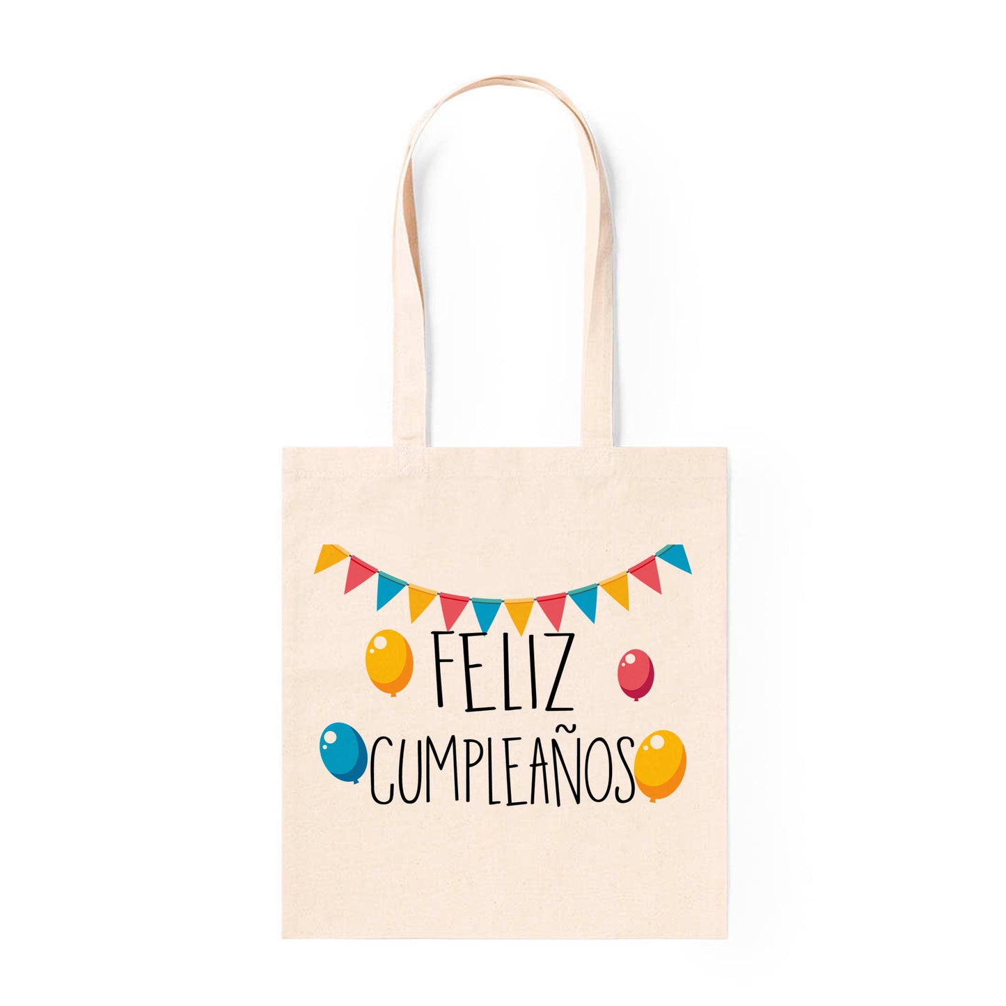 Bolsa tote de cumpleaños con diseño festivo