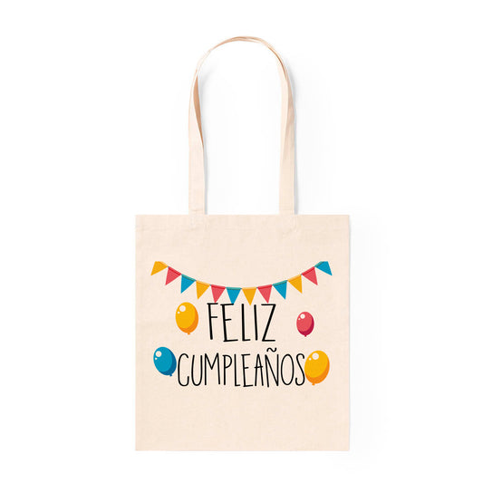 Bolsa tote de cumpleaños con diseño festivo