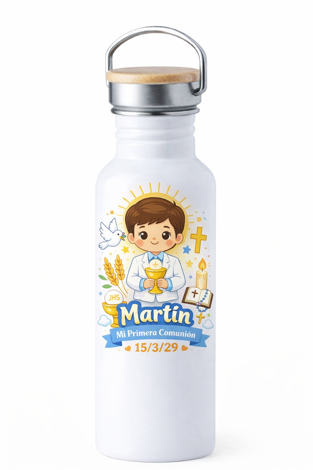 Botella personalizada para Primera Comunión con nombre