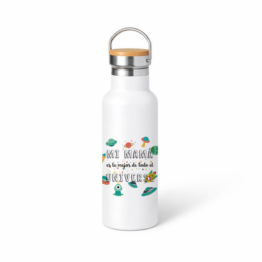 Botella térmica 500 ml para mamá “La mejor del universo” – Diseño espacio