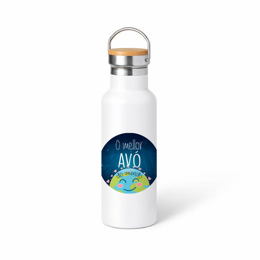 Botella térmica 500 ml “O mellor avó do mundo” – diseño tierno (Galicia)