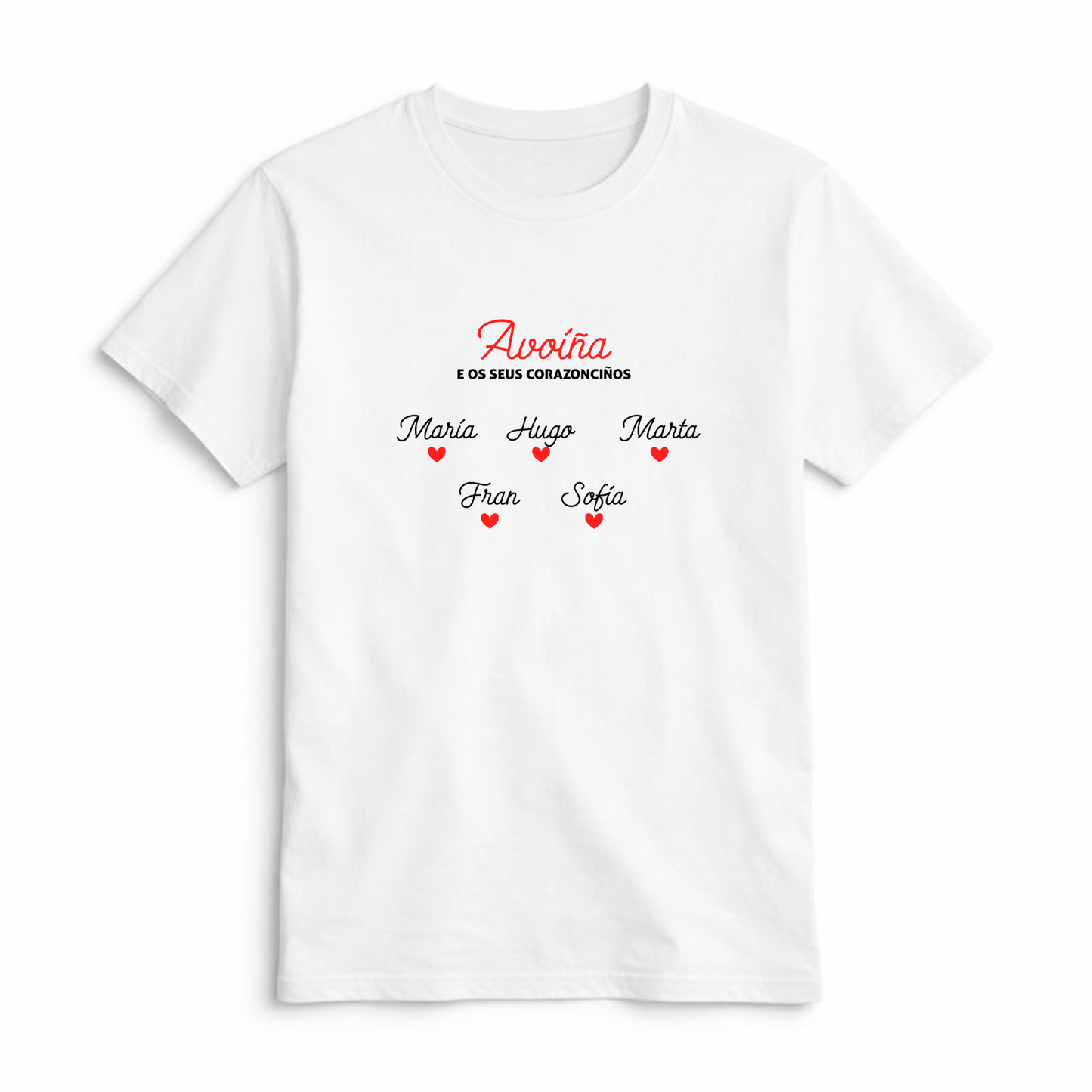Camiseta Avoíña e os Seus Corazonciños Personalizada