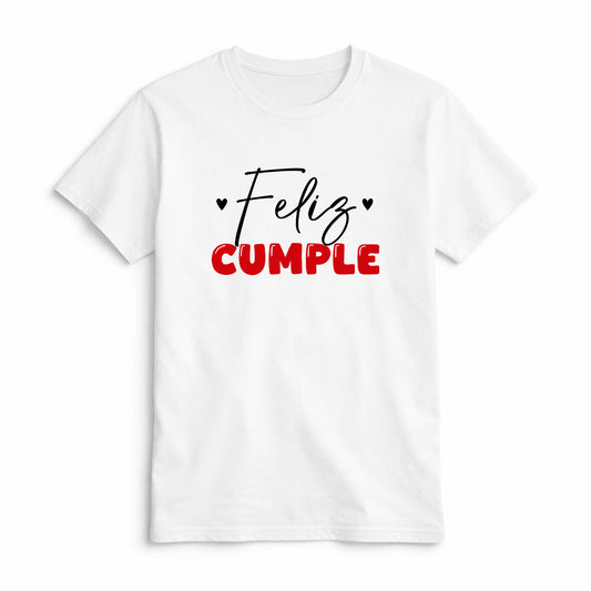 Camiseta Feliz Cumple con Corazones