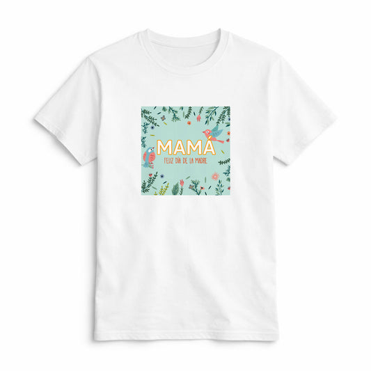 Camiseta Mamá Feliz Día de la Madre con Diseño Floral