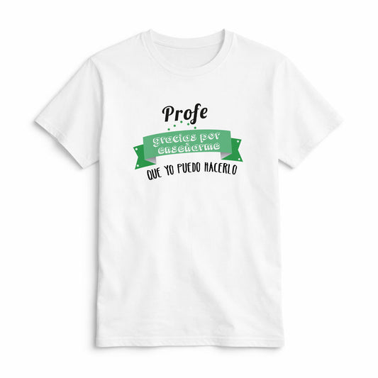 Camiseta Profe Gracias por Enseñarme que Yo Puedo Hacerlo Verde