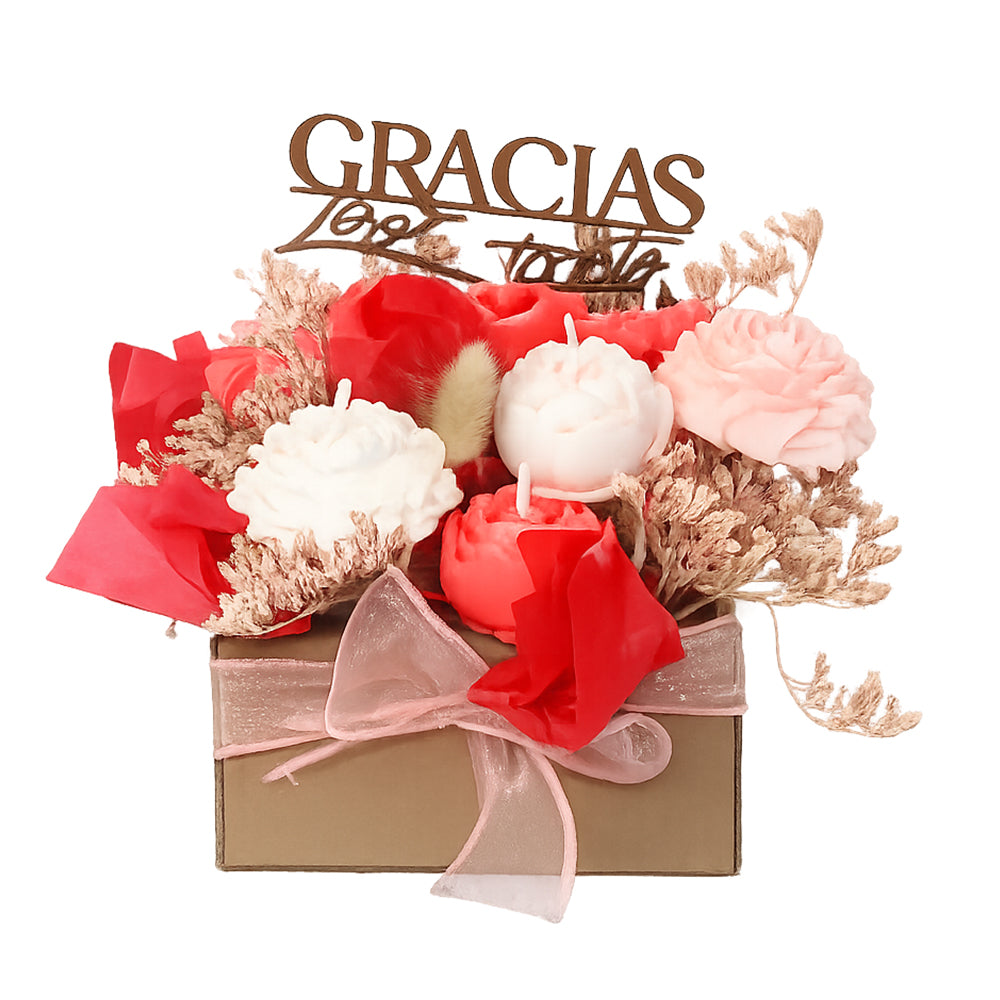 Vela decorativa personalizada con flor