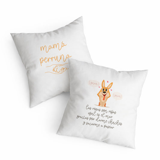 Cojín de doble cara para mamá perruna con diseño divertido