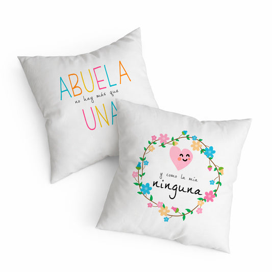 Cojín de doble cara para abuela “No hay más que una”