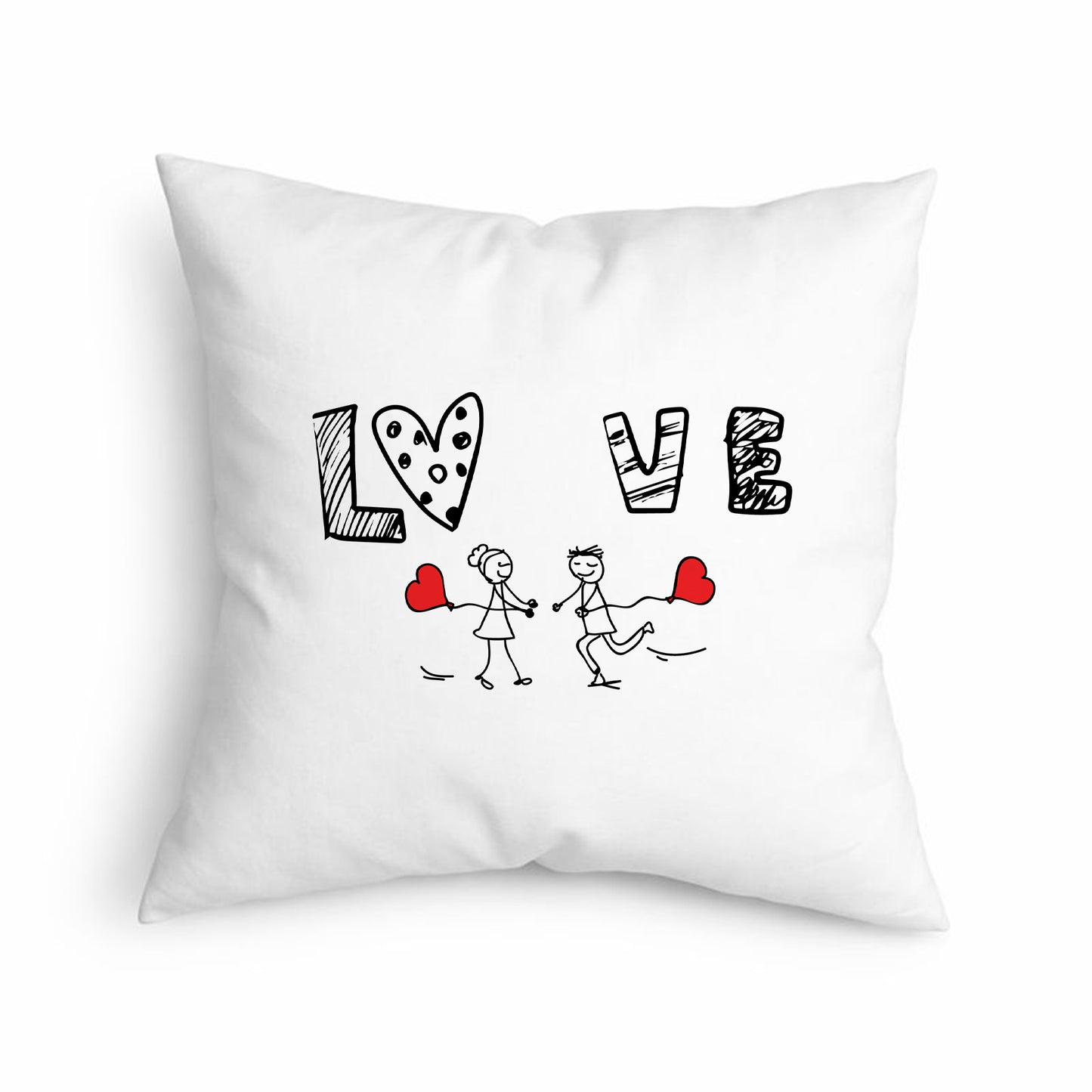 Cojín Love para Pareja con Diseño de Corazones