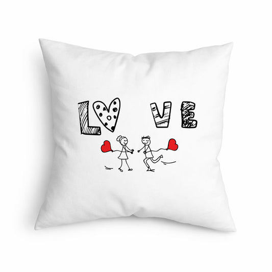 Cojín Love para Pareja con Diseño de Corazones