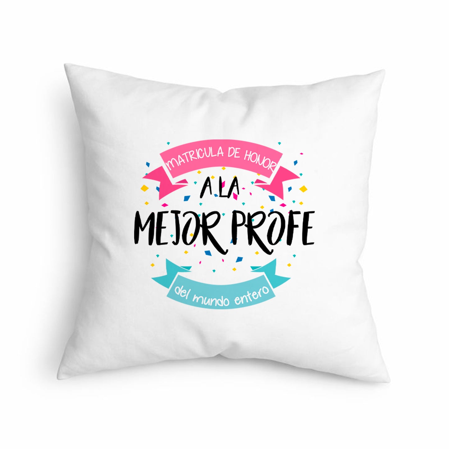 Cojín Divertido para Profe “La Mejor Profe del Mundo” – Regalo Original