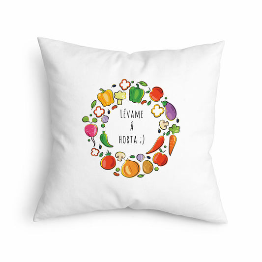Cojín Original Lévame á Horta con Diseño de Verduras