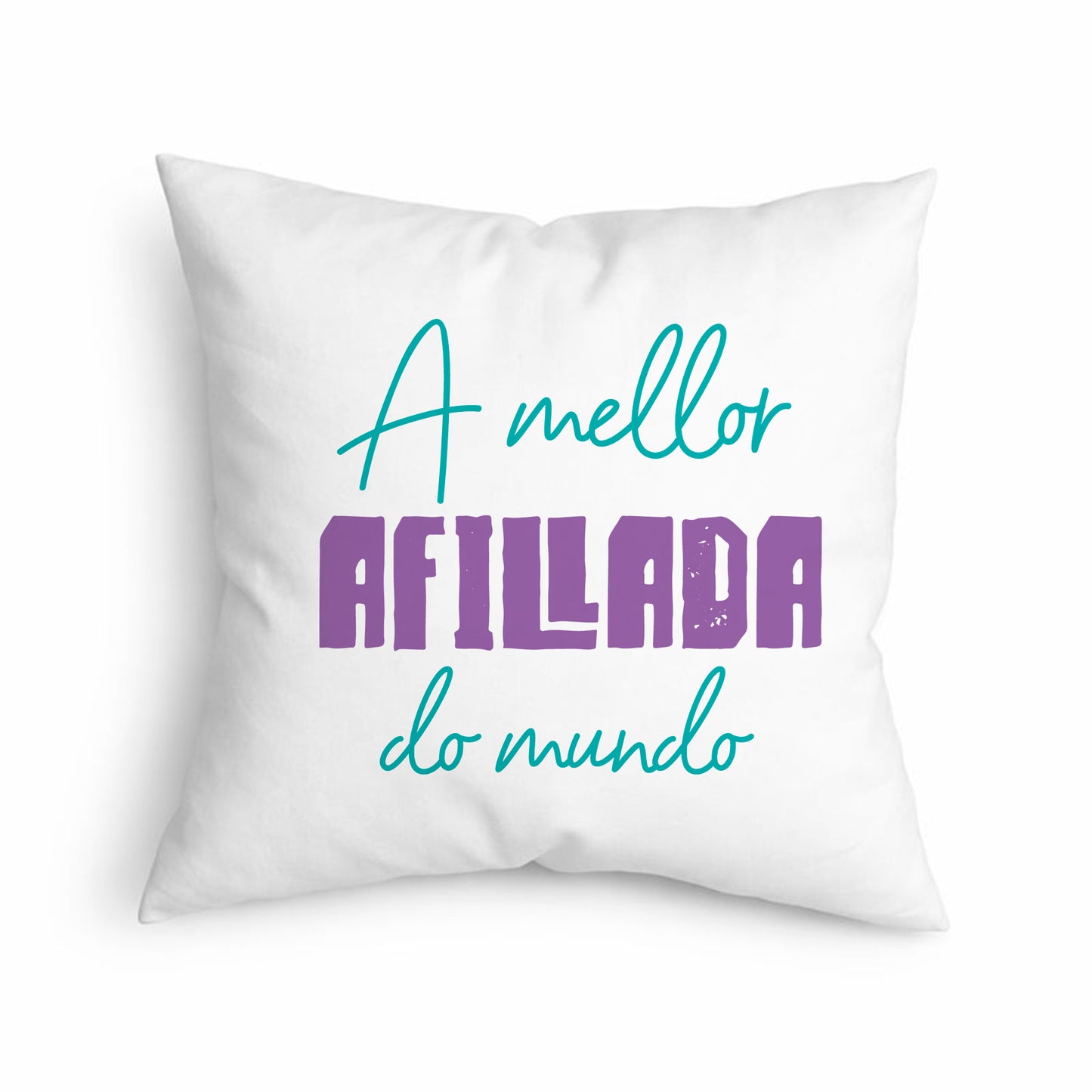 Cojín Regalo Original para Ahijada con Frase Única “A Mellor Afillada do Mundo”