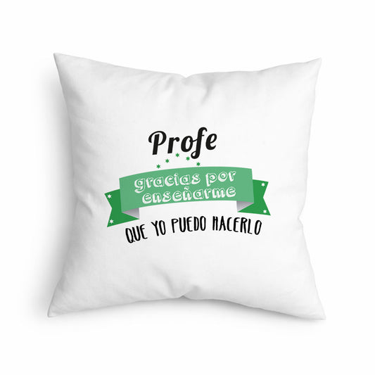 Cojín Inspirador para Profe – Gracias por Enseñarme que Puedo Lograrlo