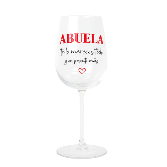 Copa de vino para abuela con diseño especial