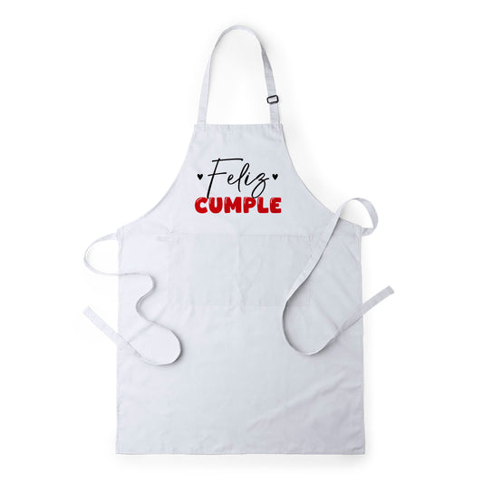 Delantal Feliz Cumple con corazones